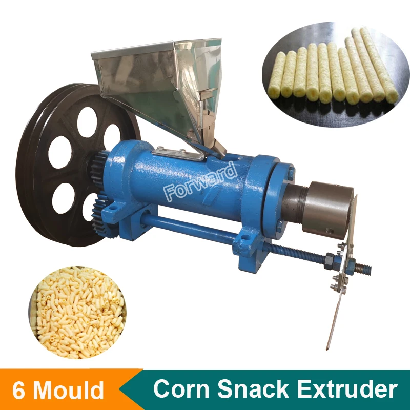 고품질 6 금형 옥수수 스낵 압출기 헤드 퍼프 옥수수 기계 퍼프 스낵 압출기, 옥수수 쌀 스낵 기계 모터 없음 
