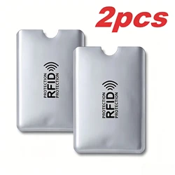 Premium Anti - Theft RFID Credit Card Protector Sleeves - Secure Cardholder Covers for Maximum Data Protection (2Pcs Silver)