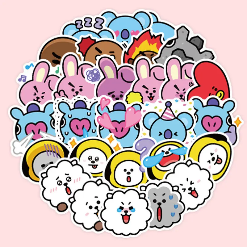 Waterproof Sticker Bt21 | Hand Account Stickers | Expression Stickers ...