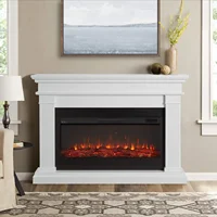 59" Landscape Electric Fireplace with Mantel for Living Room or Bedroom, Replaceable Fireplace Insert Heater, Realistic Log 2