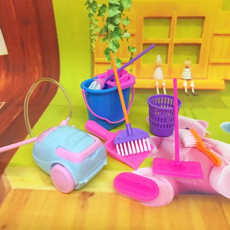 1Set(9pcs) Play House Toddler Cleaning Set for Girls Toddlers Boys Pretend Play Tools Play House Role-Play Toy Set 5