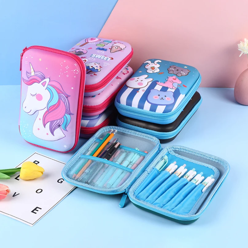 Pencil Case Cute Korean Stationery Large Capacity Pen Case 3D Trousse School Supplies Pencil Box