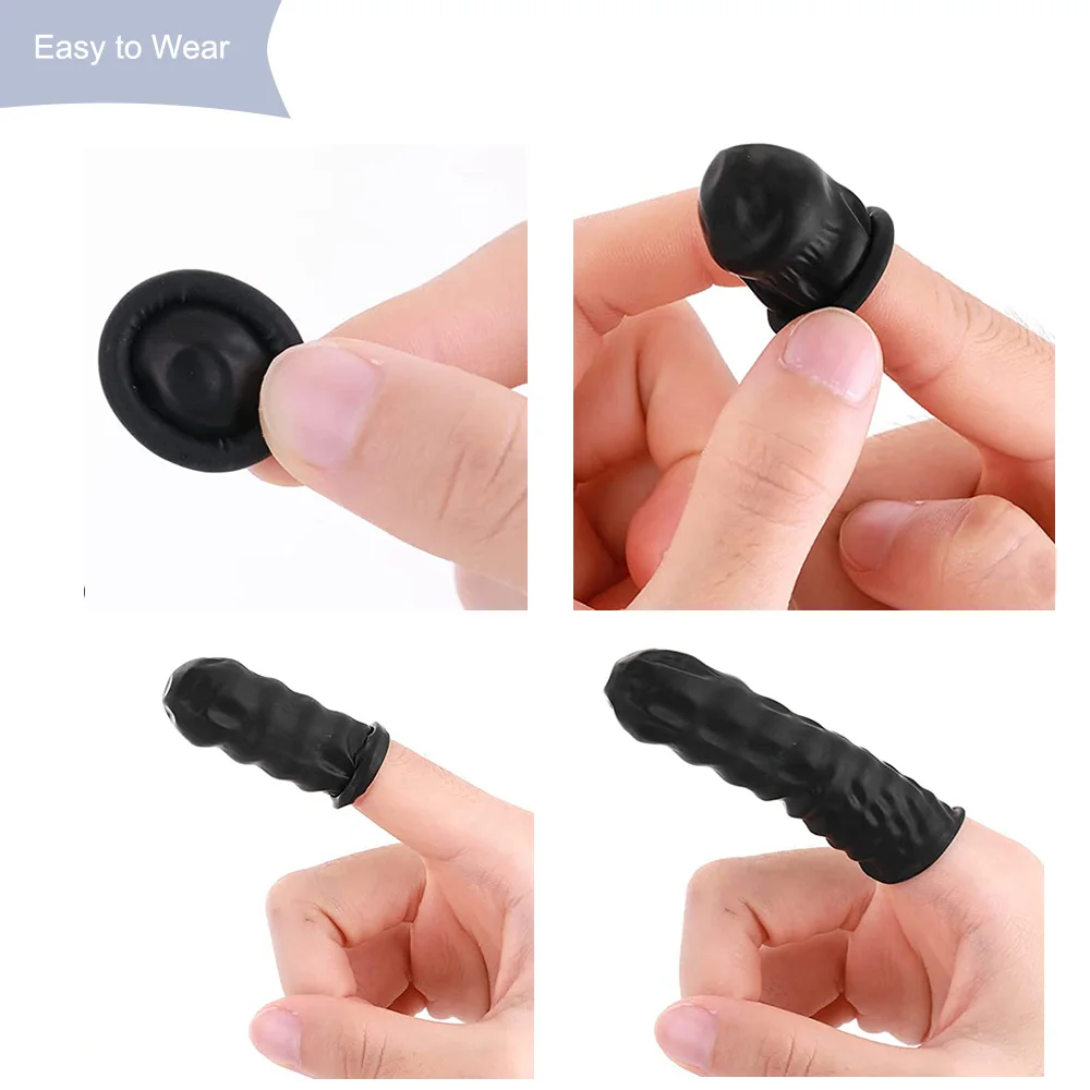 Disposable Latex Finger Cot Rubber Gloves 100pcs Nonslip Anti-static Fingertip Protector Finger Thumb Sleeve Glove