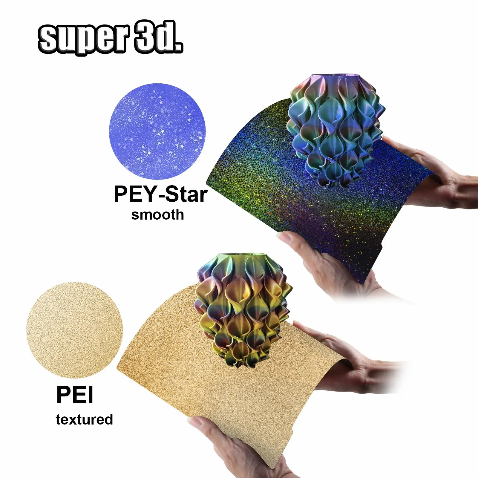 Double-Sided Textured PEI Spring Steel Magnetic Build Plate