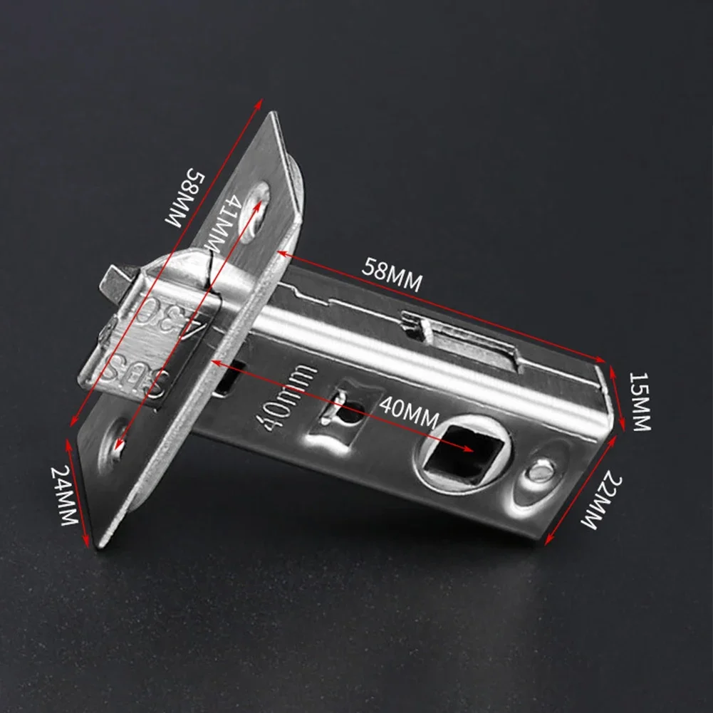 Bathroom Lock Body Single Tongue Lock 35mm 40mm 45mm 50mm Stainless Steel Door Latch Tongue Bolt Hardware Accessory ﻿