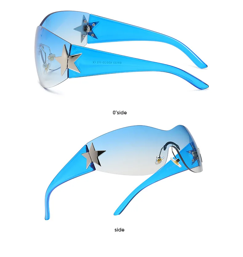 Punk One Piece Woman's Sunglasses Goggle New Y2k Rimless Sun Glasses 2000's Shades Eyewear UV400 Female Designer Star_voghion.com