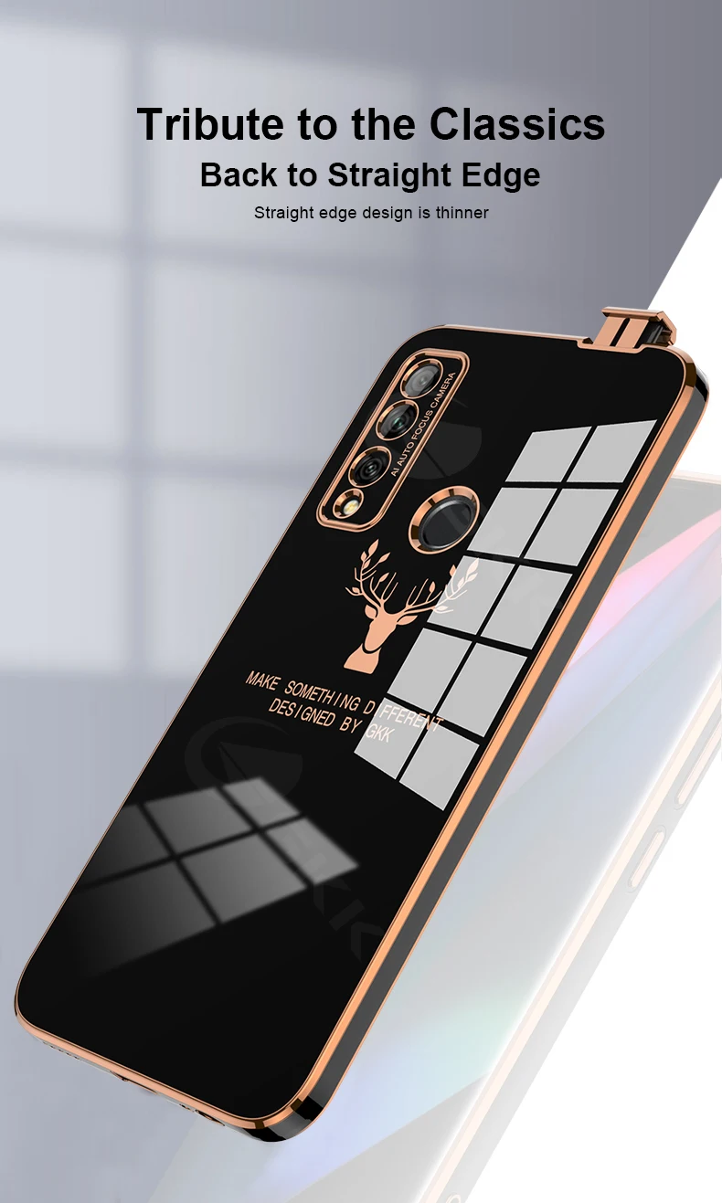 Luxury Plating Square Soft Case For Huawei Honor 9X Global Lifting Lens Protecti