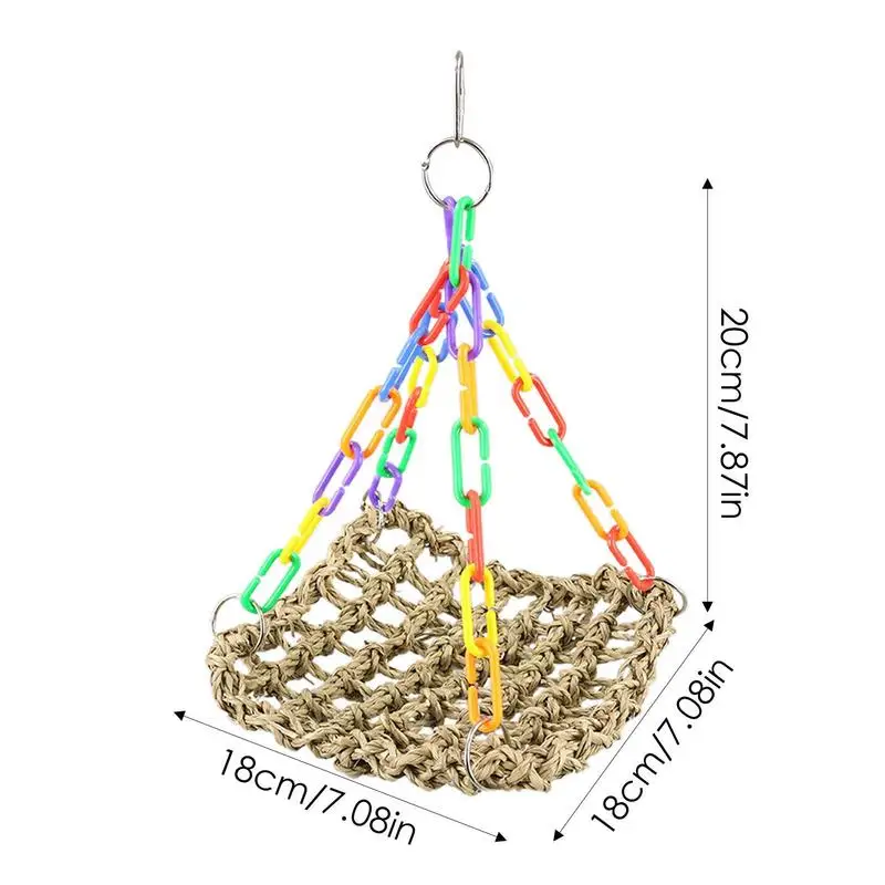 

Bird Cage Toys Harmless And Sturdy Bird Swing Cage Hammock Parrot Swing Toy Eeth Care Bird Climbing Toy With A Metal Hook