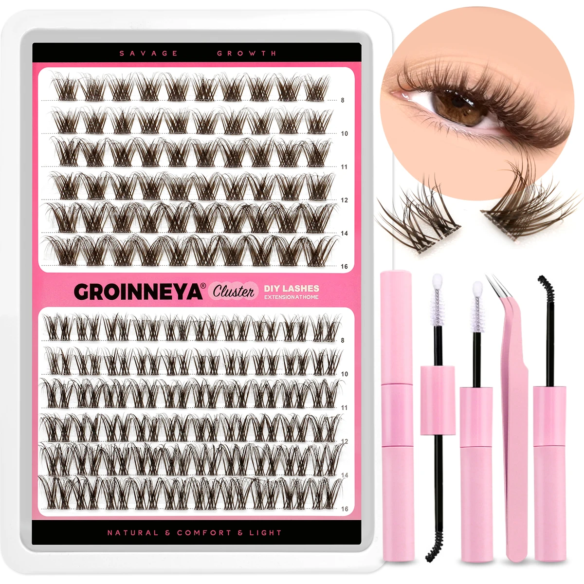 DIY Lash Extension Kit with Bond and Seal - Complete Set for Individual Eyelash Enhancements