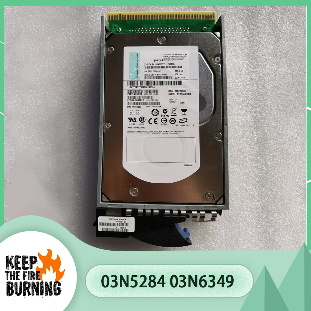 

Для жесткого диска IBM 146G 15K 3,5 ''SCSI 03N5284 03N6349 03N6351 03N5287 HDD