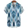 Summer Fashion Irregular Striped Printed Tops Men's Short Sleeve Shirts Casual Business Shirts Daily Street Tops Oversized S-5XL 5