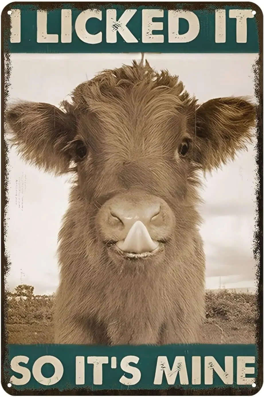 Funny Metal Sign Goat I Licked It So It'S Mine Home Living Rustic Decor Vintage Tin Sign Home Kitchen Farm Bar Cafe Club