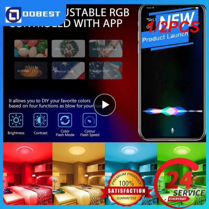 

1/2 шт., встроенная лампа с голосовым управлением