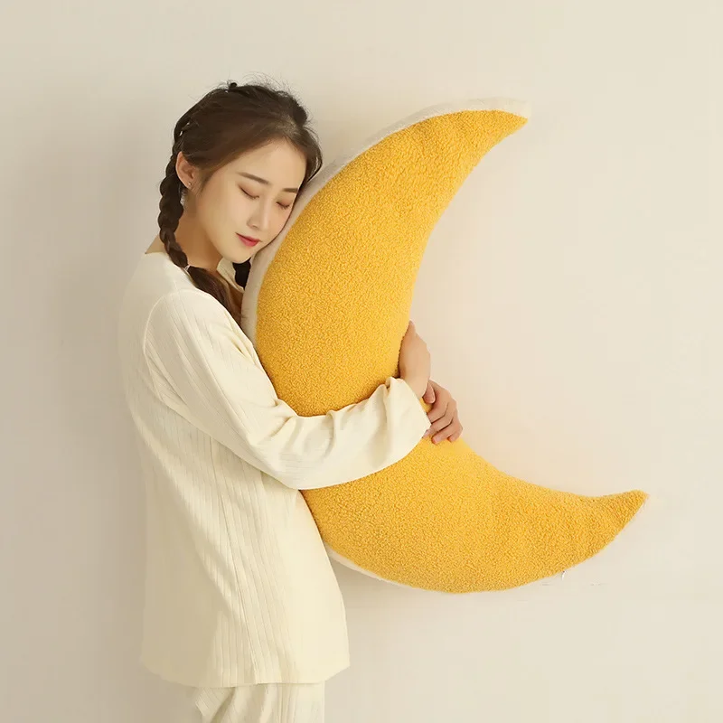 

Plush Moon Pillow Filled with Pink Green Gray Yellow Sky Pillow Cushion Party Decoration Plush Sofa Chair Gift 75x30cm