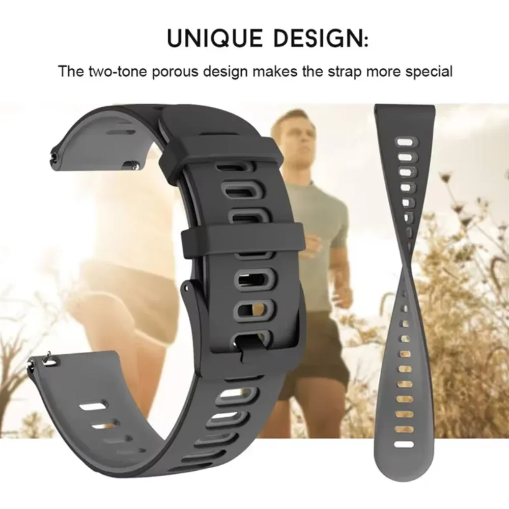 Sports Silicone Watch Strap - 20mm/22mm Adjustable Band