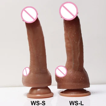 Super Skin Soft Suction Cup Dildo Realistic Silicone Male Artificial Penis Dick Women Masturbator Adult Sex Toys Vagina Orgasm 5