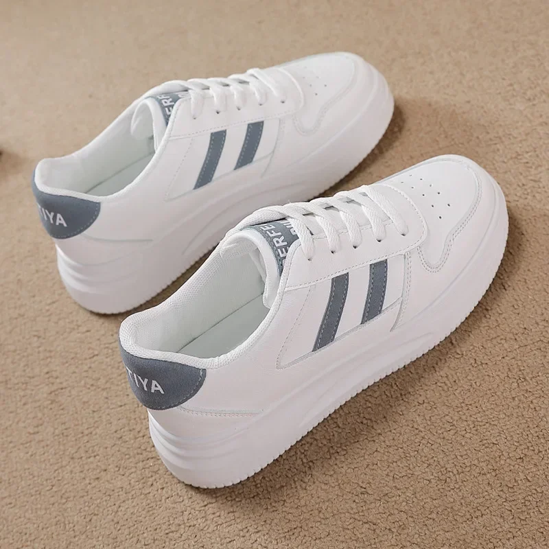 

Women Sneakers Casual Vulcanized Shoes White Leather Walking Platform Flats Shoes Female Sports Shoes Zapatillas De Mujer 2024