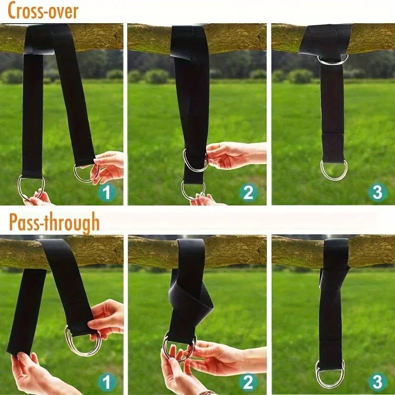 Outdoor Swing Hammock Straps, Equipped with Seat Belts for Carrying Bags, Hammock Straps with High-strength Tree Ties