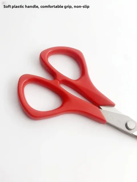Red Stainl Steel Embroidery Scissors with Curved Tips Handmade Cross Stitching Fabric Crt Cutting Scissors for Home Use 2