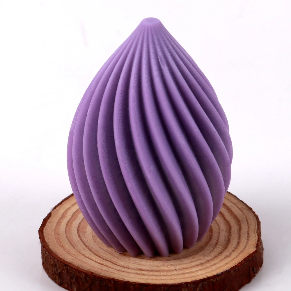 Geometry Spiral Stripe Candle Silicone Mold New 3D Egg Shaped Resin Molds for DIY Aromatherapy Candle Soap Making Handmade Gifts