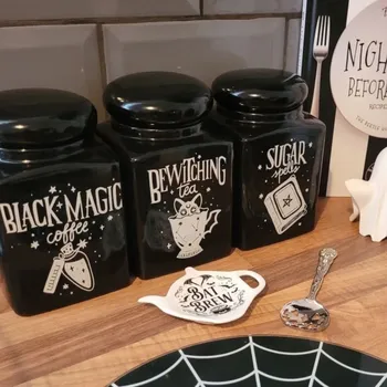 Gothic Black Storage Jar With Lid 1