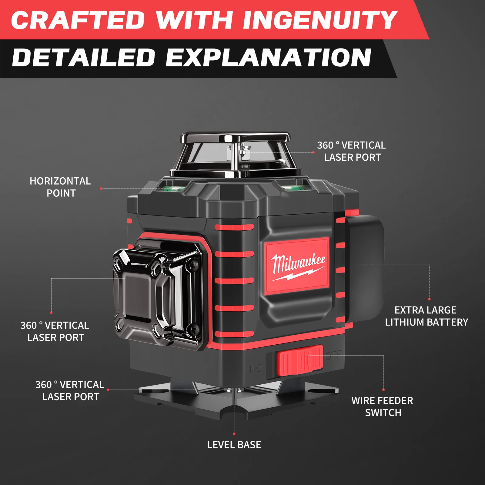 Rechargeable 360° Green Laser Level 4