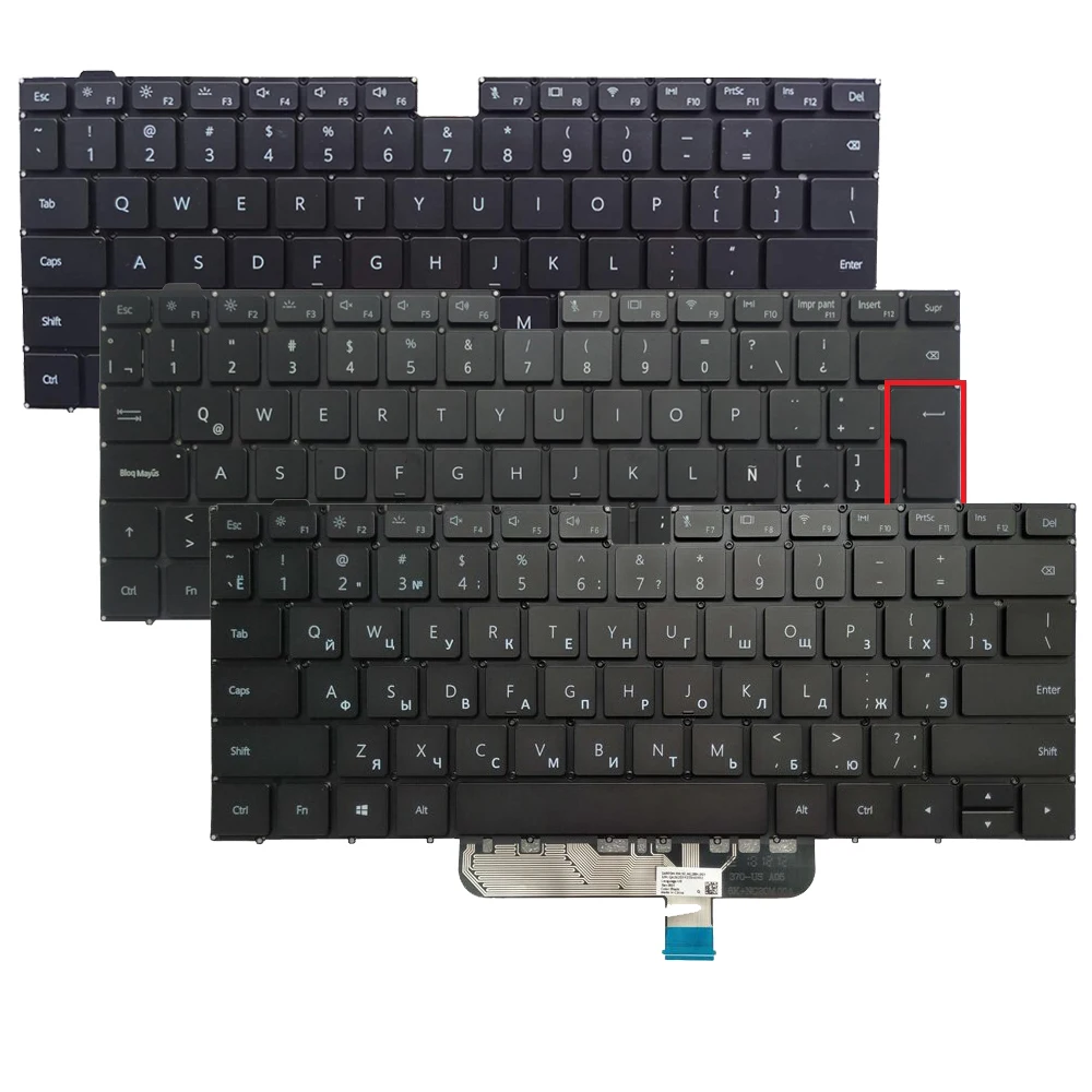 Backlit Francês Latino Eua Russo Teclado Huawei Matebook D14 D15 Boh-waq9r Boh-waq9l Bohl-wfp9 Bob-wae9p Magicbook 15 Novo