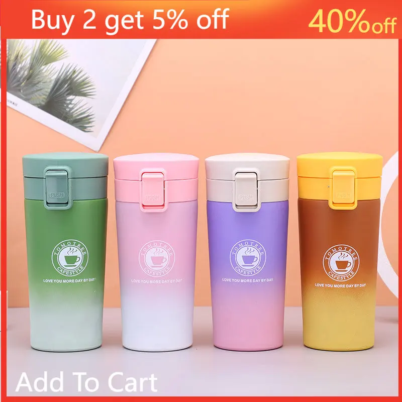 380ML 열 커피 머그잔 여행 자동차 머그잔 스테인레스 스틸 보온병 텀블러 컵 진공 플라스크 물병 차 보온병 컵 병