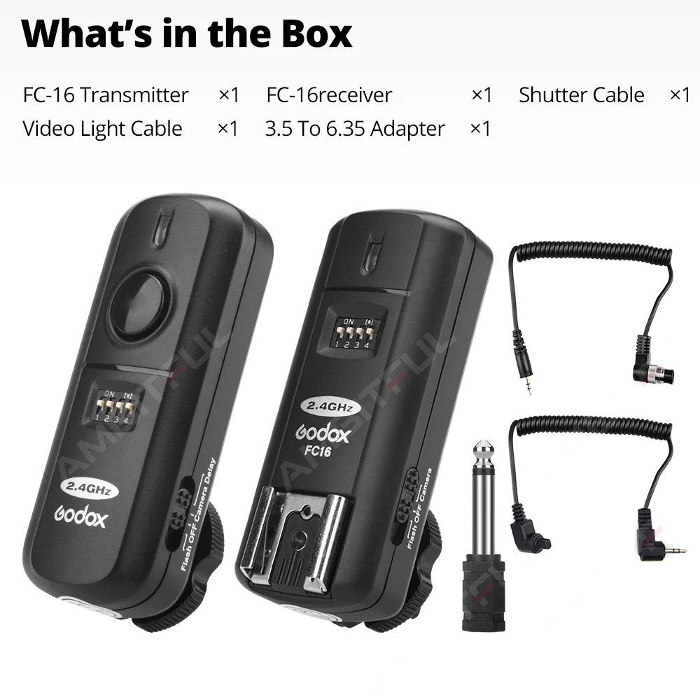 Godox 16 channels Fc-16 Studio 2.4Ghz Remote Wireless Flash Trigger with Remote Shutter for Canon Nikon EOS Camera camera remote shutter button camera remote shutter release flash trigger