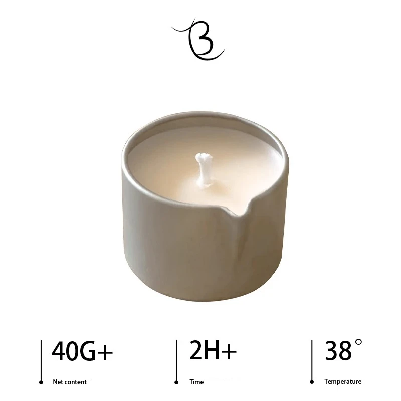 Thai Style SPA Massage Candle | 38° Low-Temp with Coconut Essential Oil Skin Care Body Massage & BDSM Wax Play Coconut Wax Base