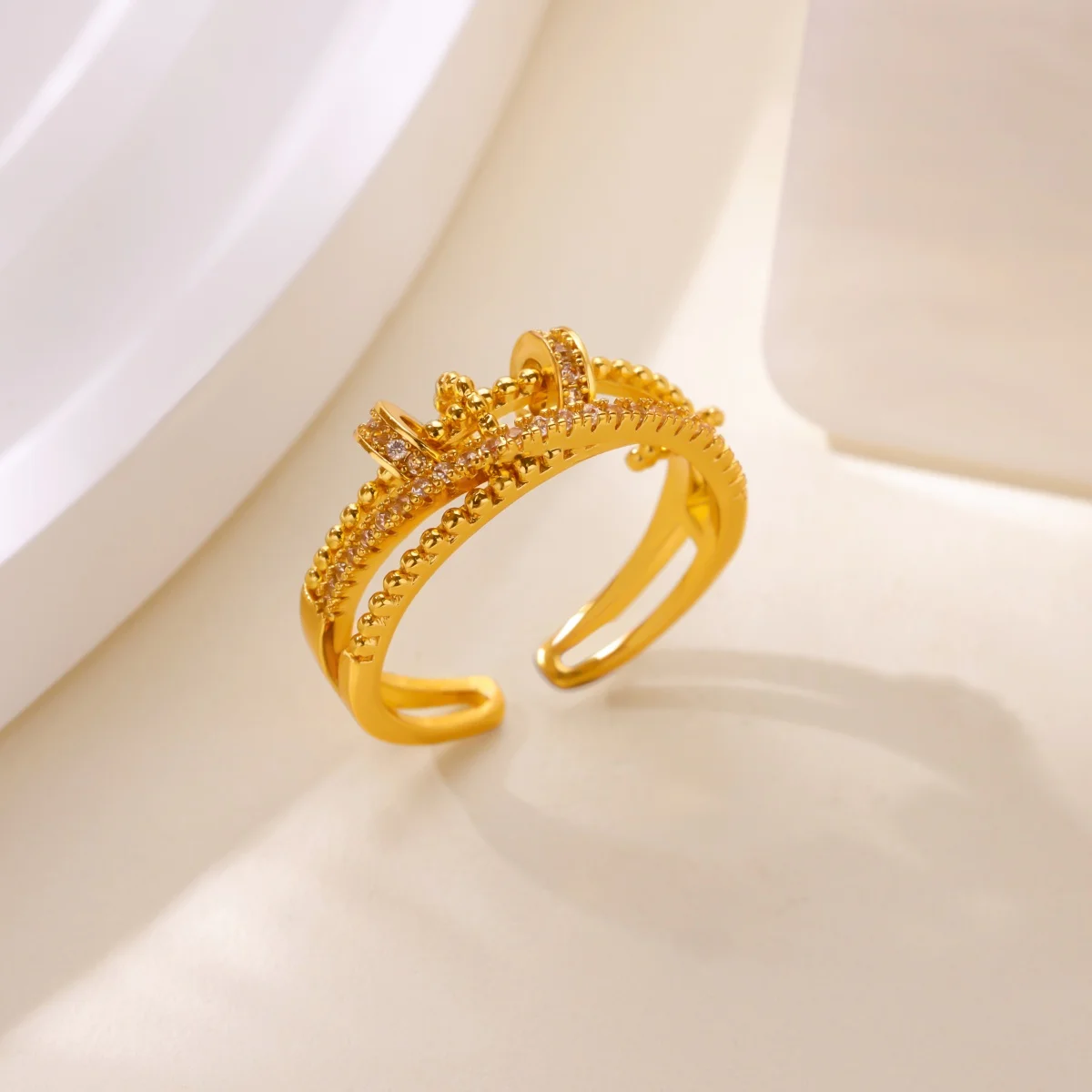 Round Bead Rotating Anxiety Relief Spinner Ring