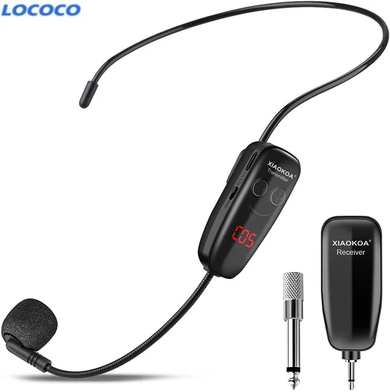 Wireless Microphone  Headset, UHF Wireless Mic Rechargeable Headset and Handheld 2 in 1, 50M  for Voice Amplifier LOCOCO 