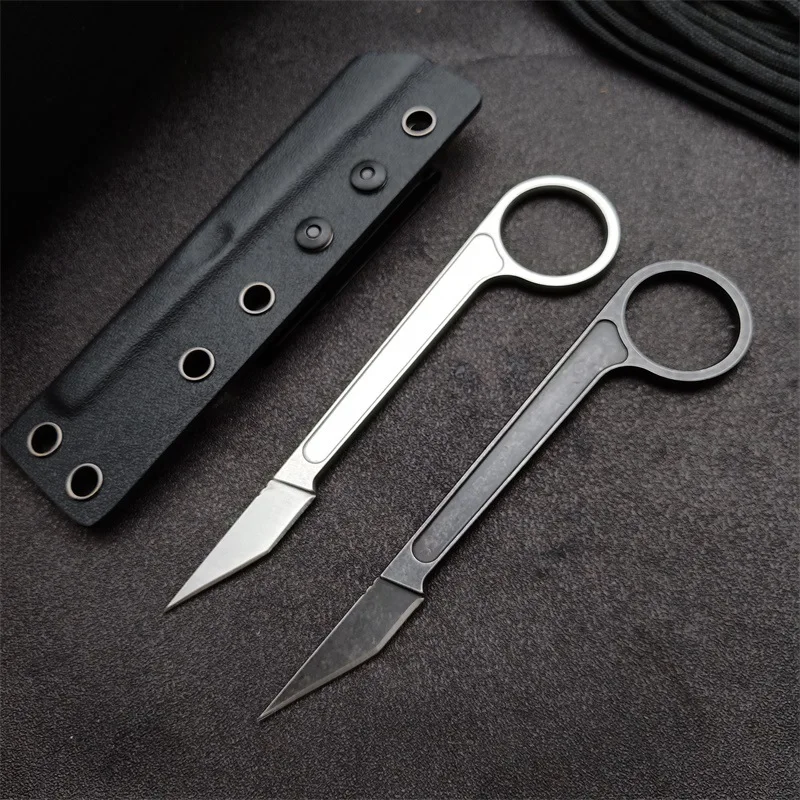 Outdoor Mini Neck Knife Fixed Blade EDC Hunting Knife with K Sheath Keychain Tactical Survival Pokcet Knives Camping Rescue Tool - ztechknives.uk