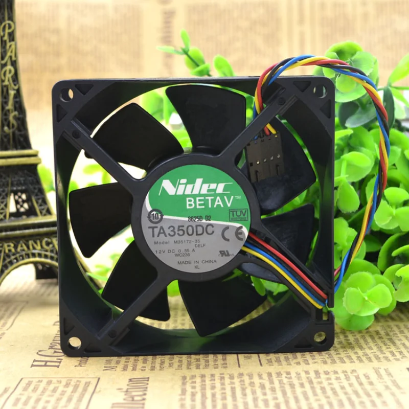 

New Cooling Fan for NIDEC TA350DC M35172-35 9032 12V 0.55A 4-wire Temperature Controlled Fan 90×90×32mm