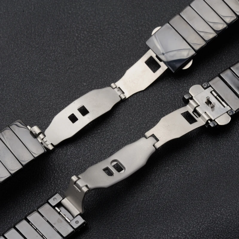 High-Quality Black Ceramic Watch Strap - Elegant Bracelet