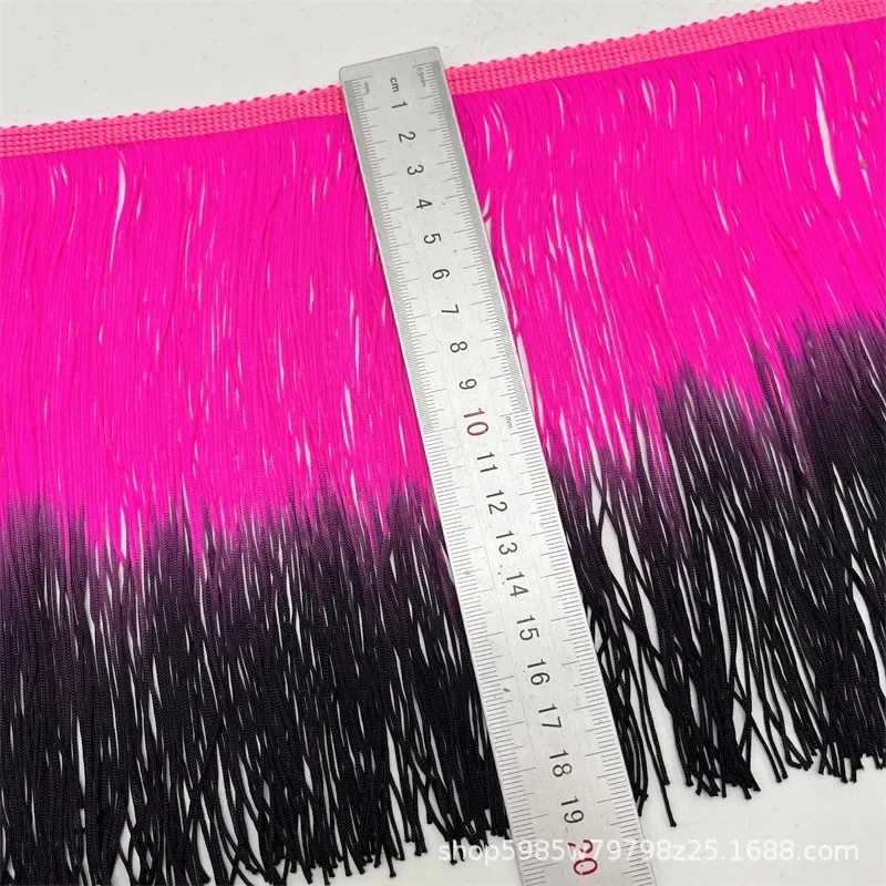20CM 길이의 암호화된 투톤 나일론 레이스 트림 태슬 프린지 DIY 라틴 드레스 무대 의상 커튼 맞춤 액세서리