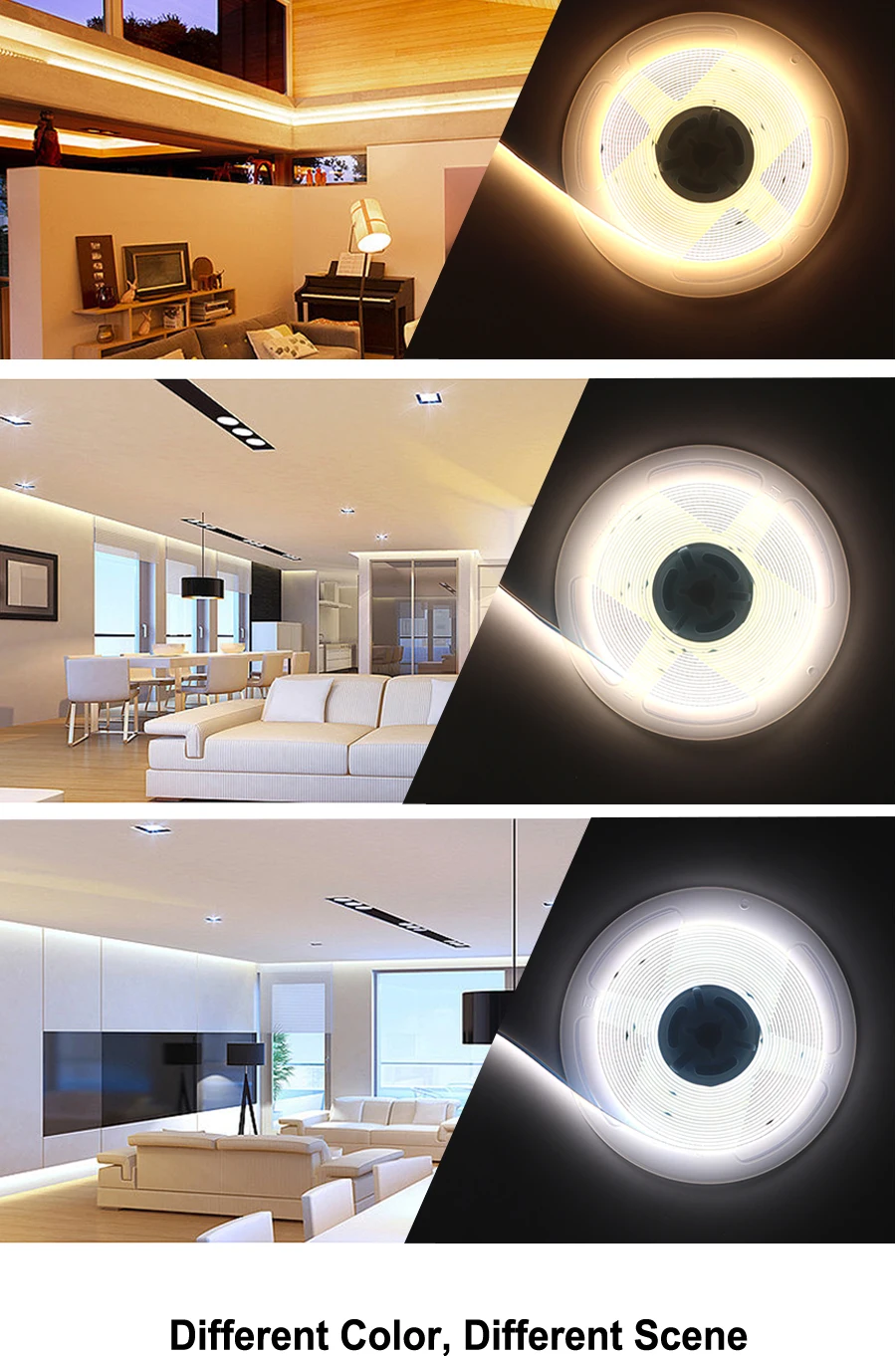 5M LED Strip Light 12V 24V COB LED Strip High Density Flexible Dimmable LED Tape S7552d086d3dd4772a3668c024a26c106g