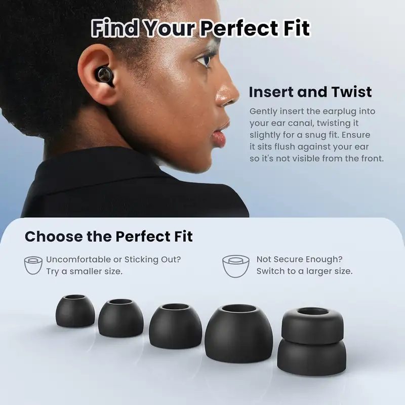 Eayburst Silicone Ear Plugs for Sleeping Noise Cancelling Hearing Protection Reusable Earplug for Sleep Focus Concerts WorkStudy - Image 5