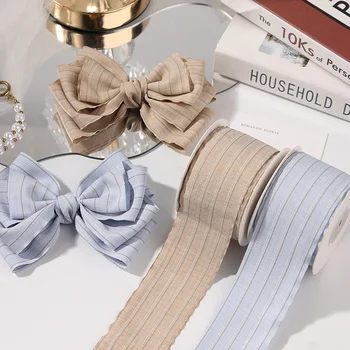 Nastro in tessuto a righe 30MM 45MM per fiocchi fai da te, accessori per scrunchie, confezioni regalo, bouquet, nastro a righe sottili