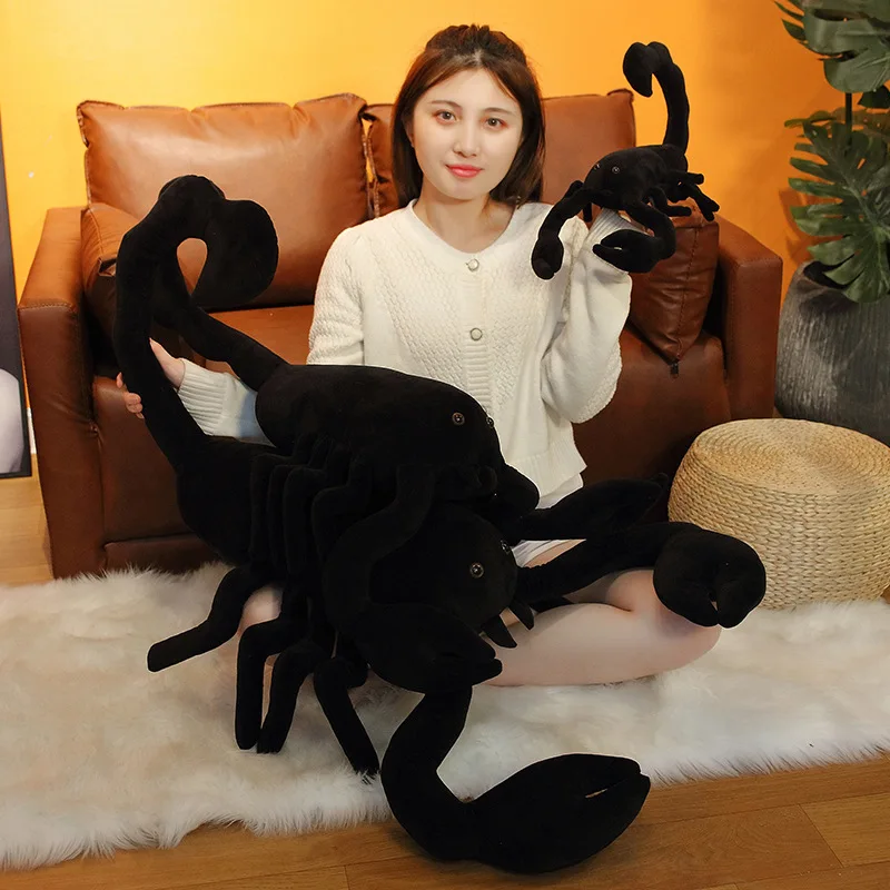Nice Huggable Lifelike Big Size Black Scorpion Plush Toys Simulation Pet Animal Creative Dolls Stuffed for Christmas Birthday