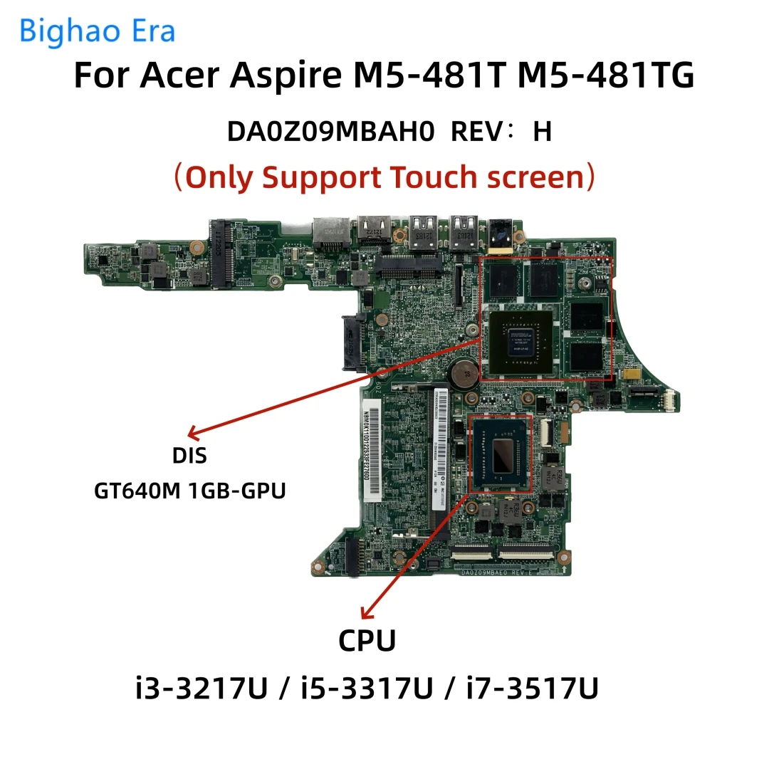 Placa-mãe Portátil para Acer Aspire Da0z09mbah0 M5481g M5-481ptg M5-481tg M5-481pt i3 i5 i7 Cpu 2gb Ram Gt640m Gb-gpu