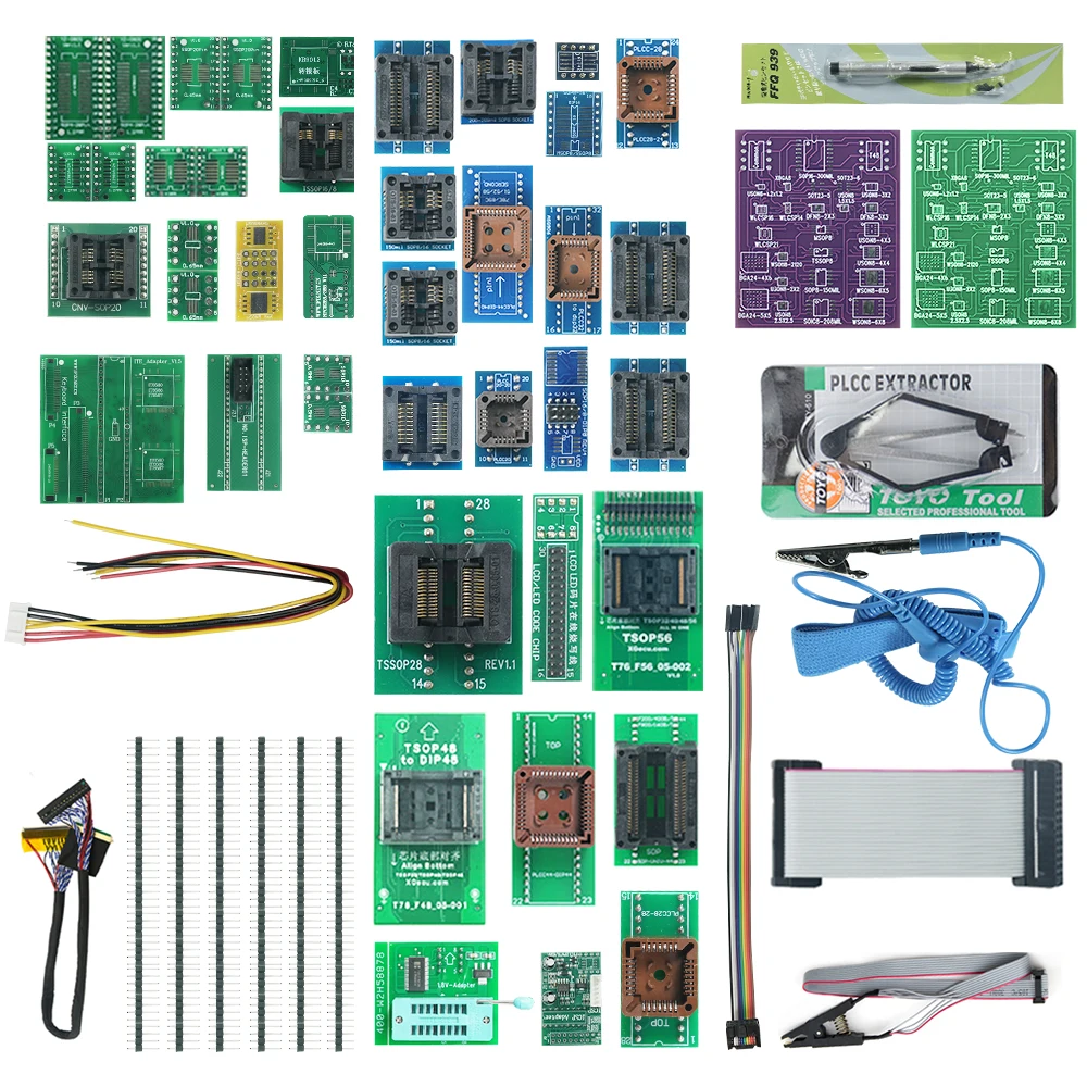 XGECU 오리지널 49개 부품 어댑터 키트 T76 프로그래머용