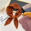 Women Square Scarf Skinny Ribbon Head Neck Small Pleated Hair Tie Band Kerchief Satin Foulard Scarves Headscarf Neckerchief 1