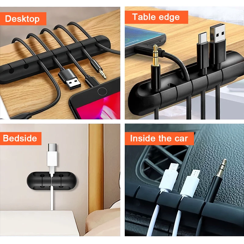 Desktop Cable Winder Data line Storage Sorting Tool Phone Cable Organizer Home and Car Charging Wire Clip Protector