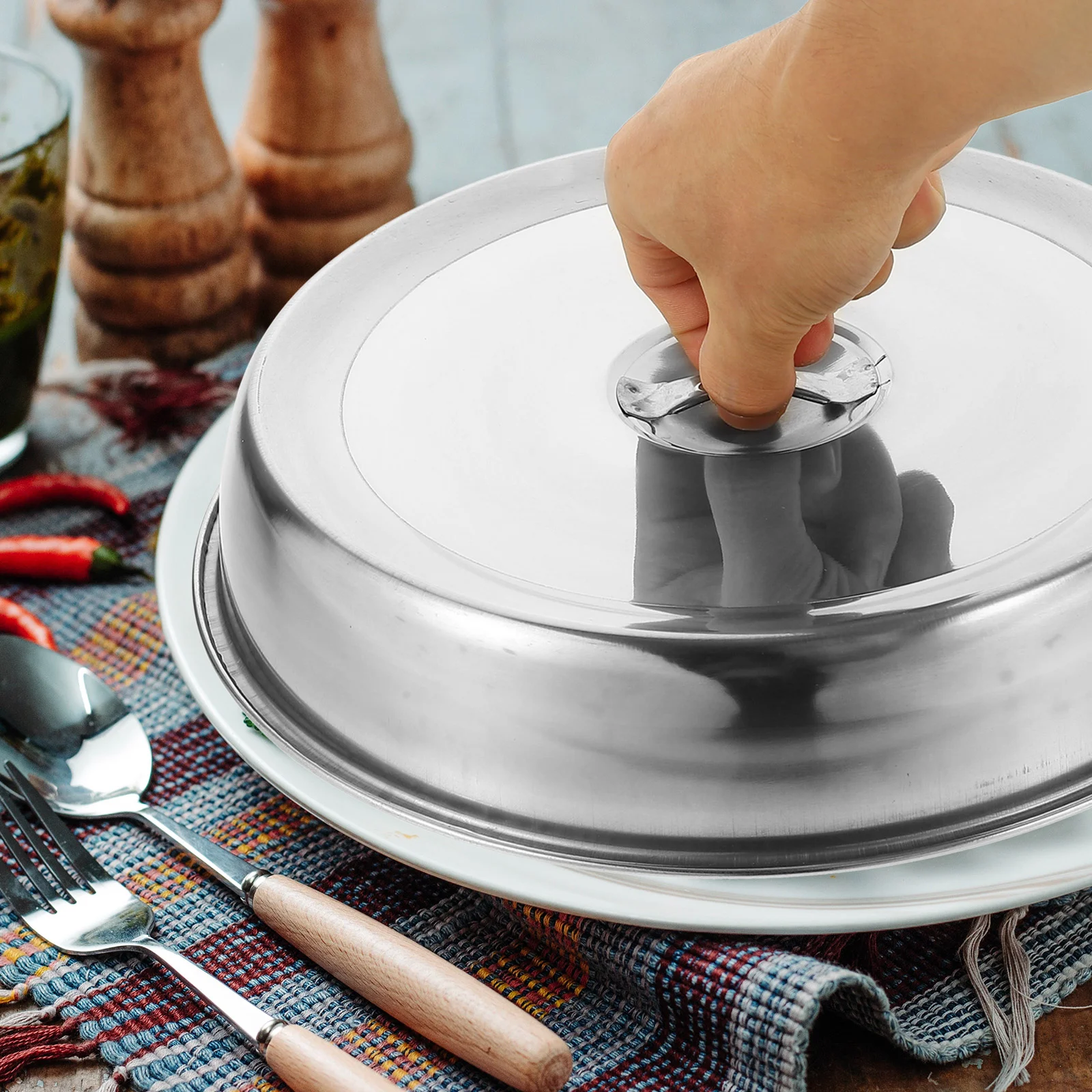 

Stake Cover Household Food Plate Covers for Dinner Plates Steamer Lid Stainless Steel Steak Protective