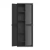 Plastic 4-Shelf Garage Storage Utility Cabinet, Black Finish 4