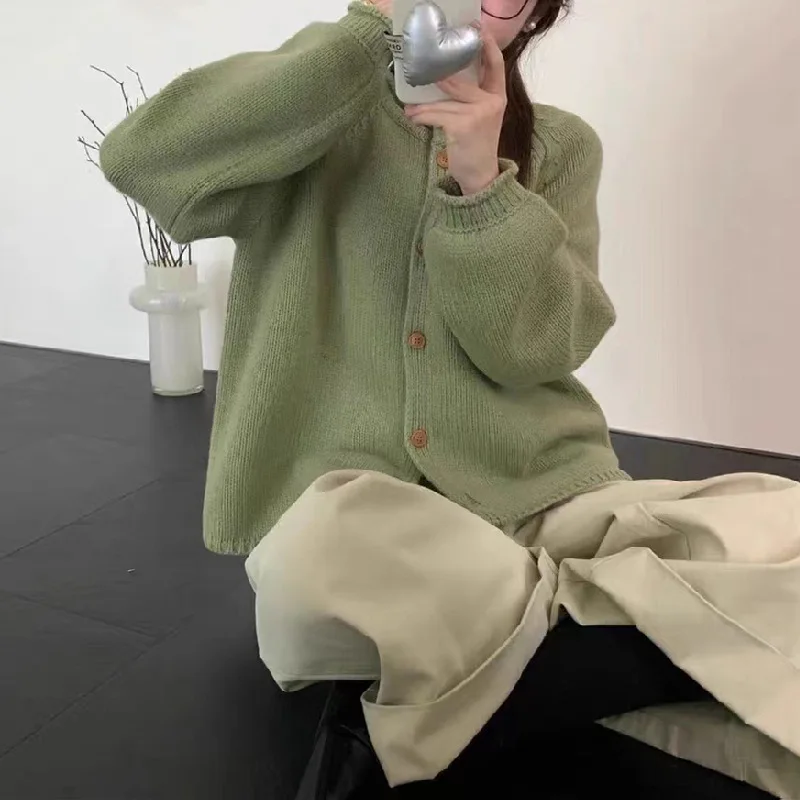 Women Loose Knitted Sweater Tops Autumn Long Sleeve