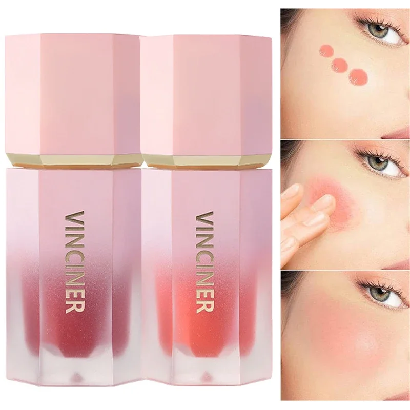 Air Cushion Blush Facial Nourishing Blush Gel Cream Multi-purpose Eyes&lips Makeup Liquid Cheek Blush Stick Cosmetic with Sponge