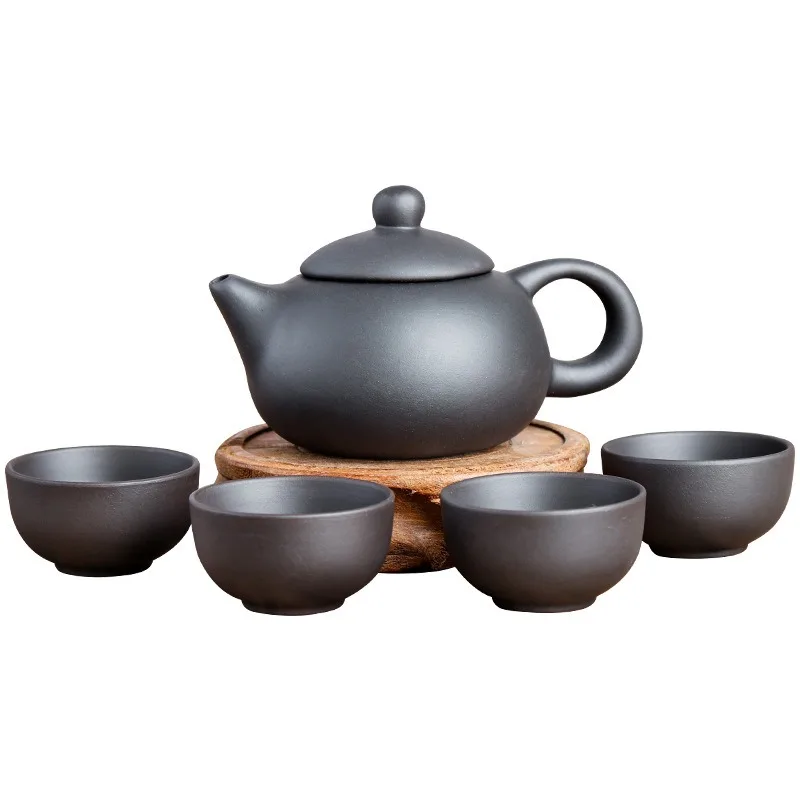 

Yixing Purple Clay Ceramic Tea Pot Set, Pure Handmade Tea Pot, Xishi Pot, Filter, Small Bubble