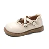 Fashion Princess Shoes for Girls Children Cross Strap PU Leather Flats Baby Girls Lace Lotus Edge Trendy Mary Jane Dress Shoes 1